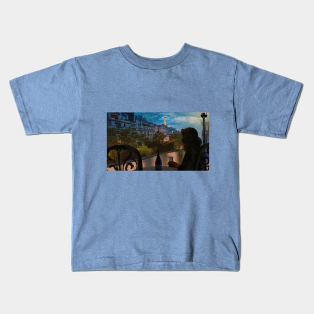 Eiffel View Kids T-Shirt by Anneke1